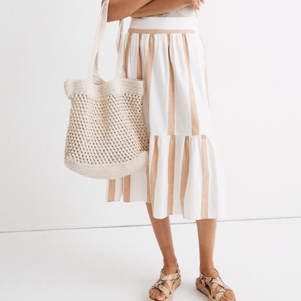 Madewell ruffle midi skirt
